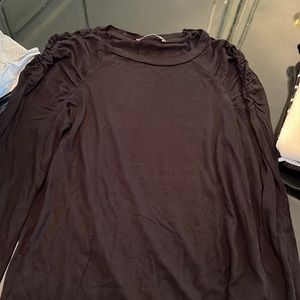 Zara Size Small Black T Shirt With Gathers By The Shoulder Pre Owned Good